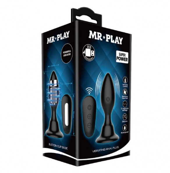 MR PLAY - Remote-Controlled Vibrating Anal Plug lll (Chargeable - Black) MR PLAY - Remote-Controlled Vibrating Anal Plug lll (Chargeable - Black)